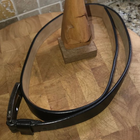 Kenneth Cole New York Black Italian Leather Belt #0405 SZ 34/85 - Picture 4 of 9